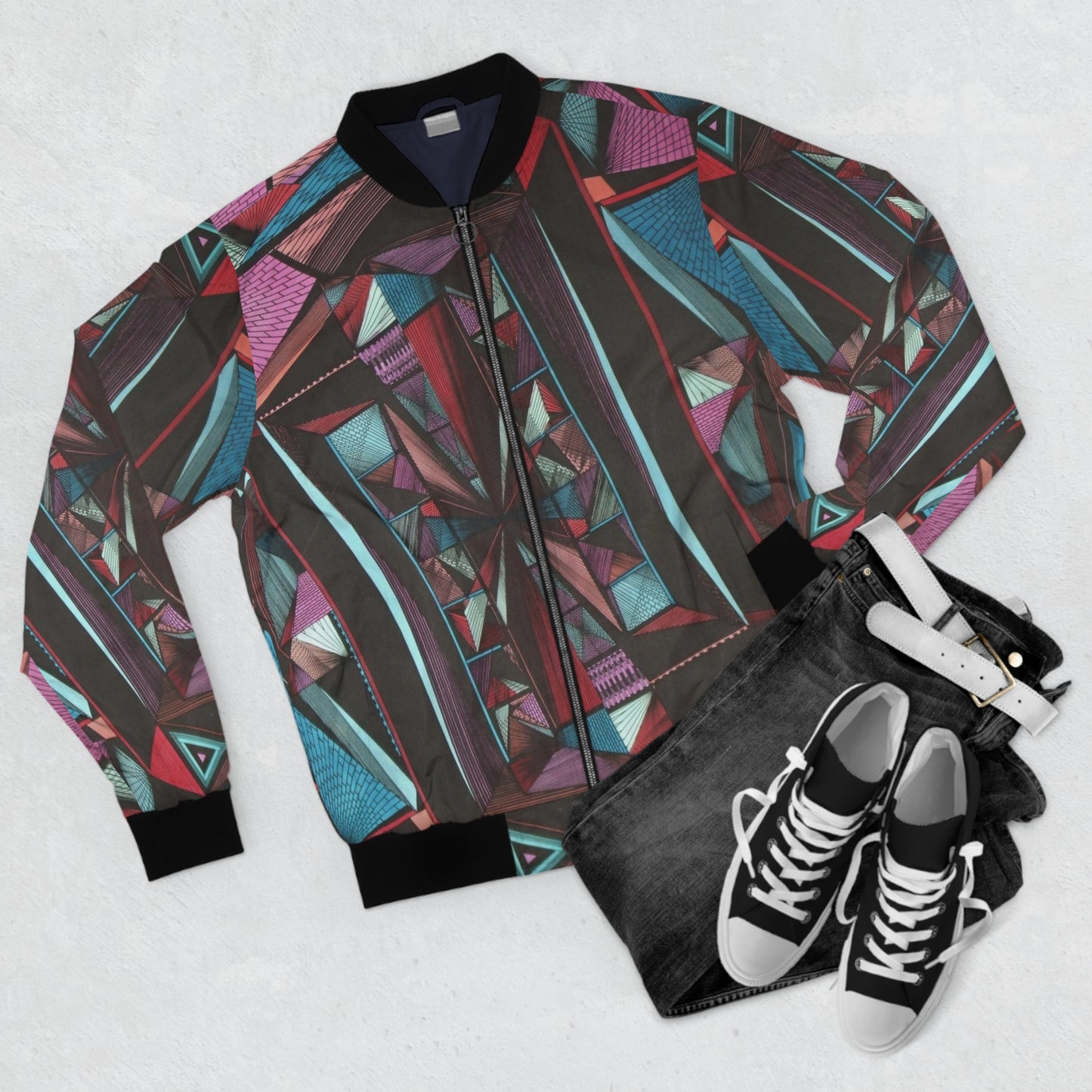 LIGHT DUO MEGALOPOLIS Men's Bomber Jacket (AOP)