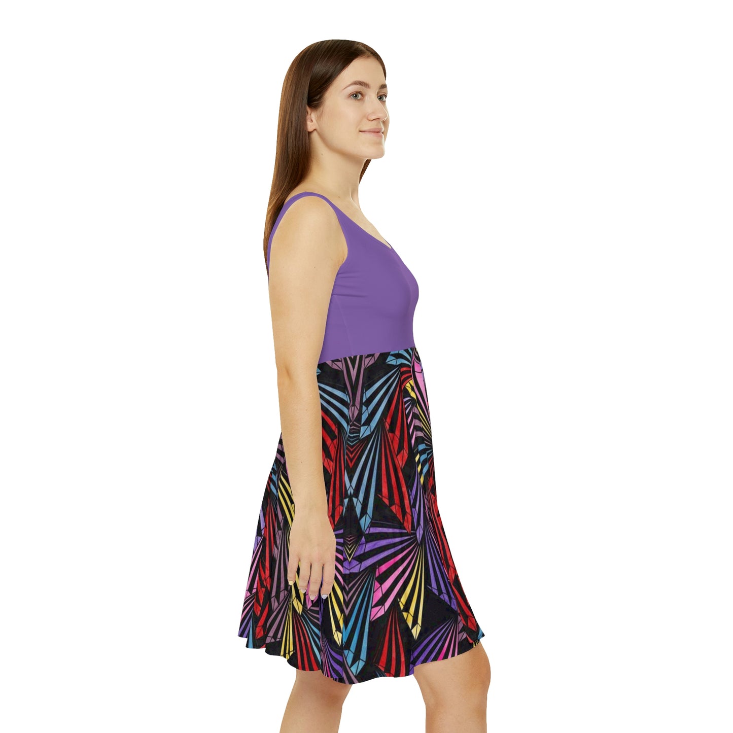 PURPLE PINWHEEL Women's Skater Dress