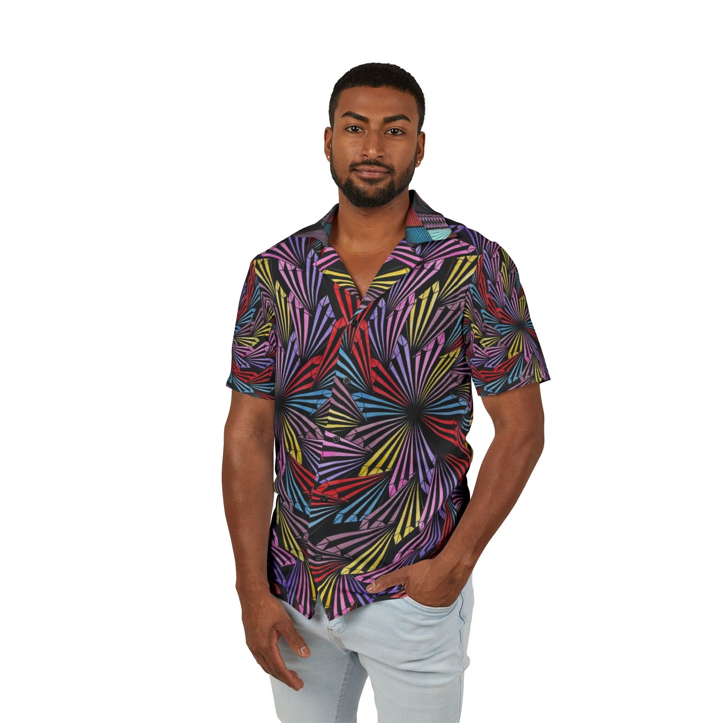 PINWHEELE Men's Hawaiian Camp Shirt (AOP)