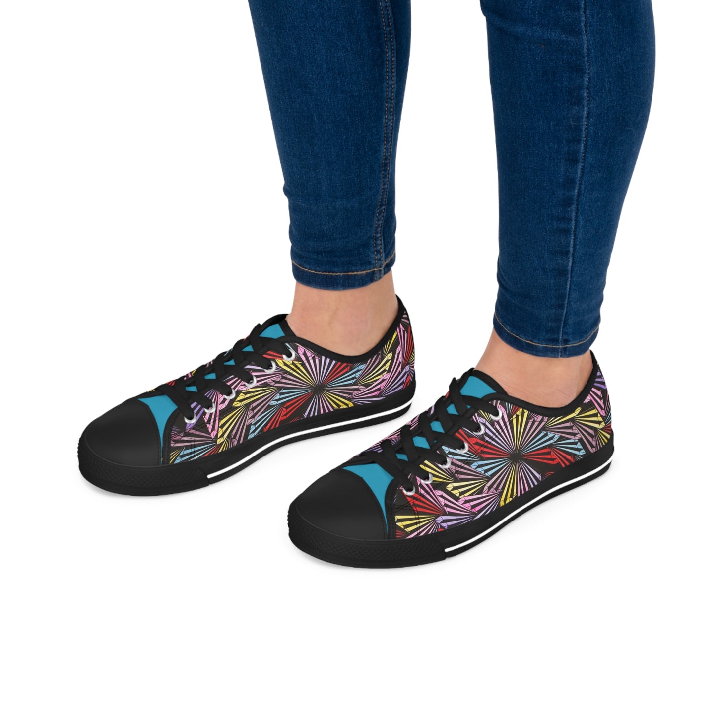 PINWHEEL (TURQUOISE) Women's Low Top Sneakers