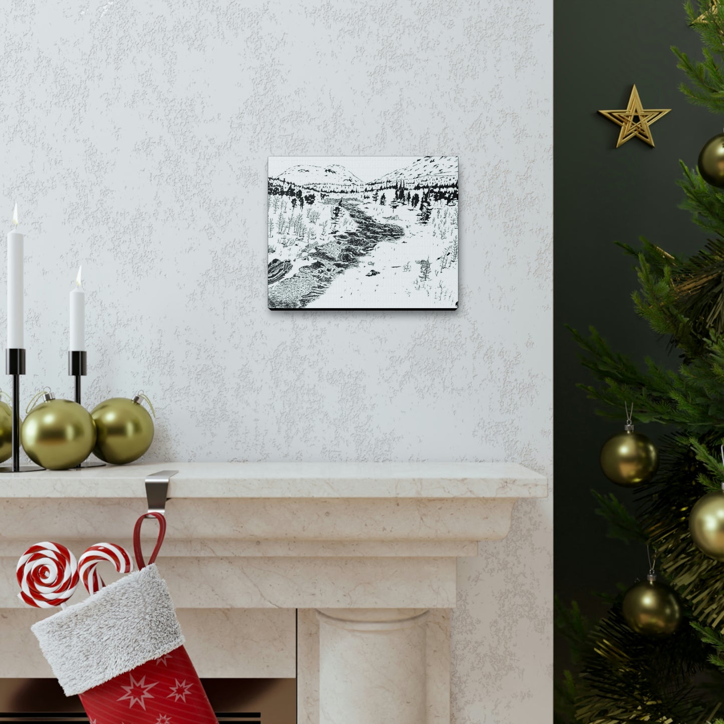WONDERLUST Reversed Black & White Canvas Gallery Wraps