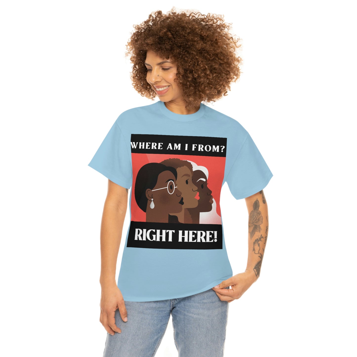 WHERE AM I FROM? Unisex Heavy Cotton Tee