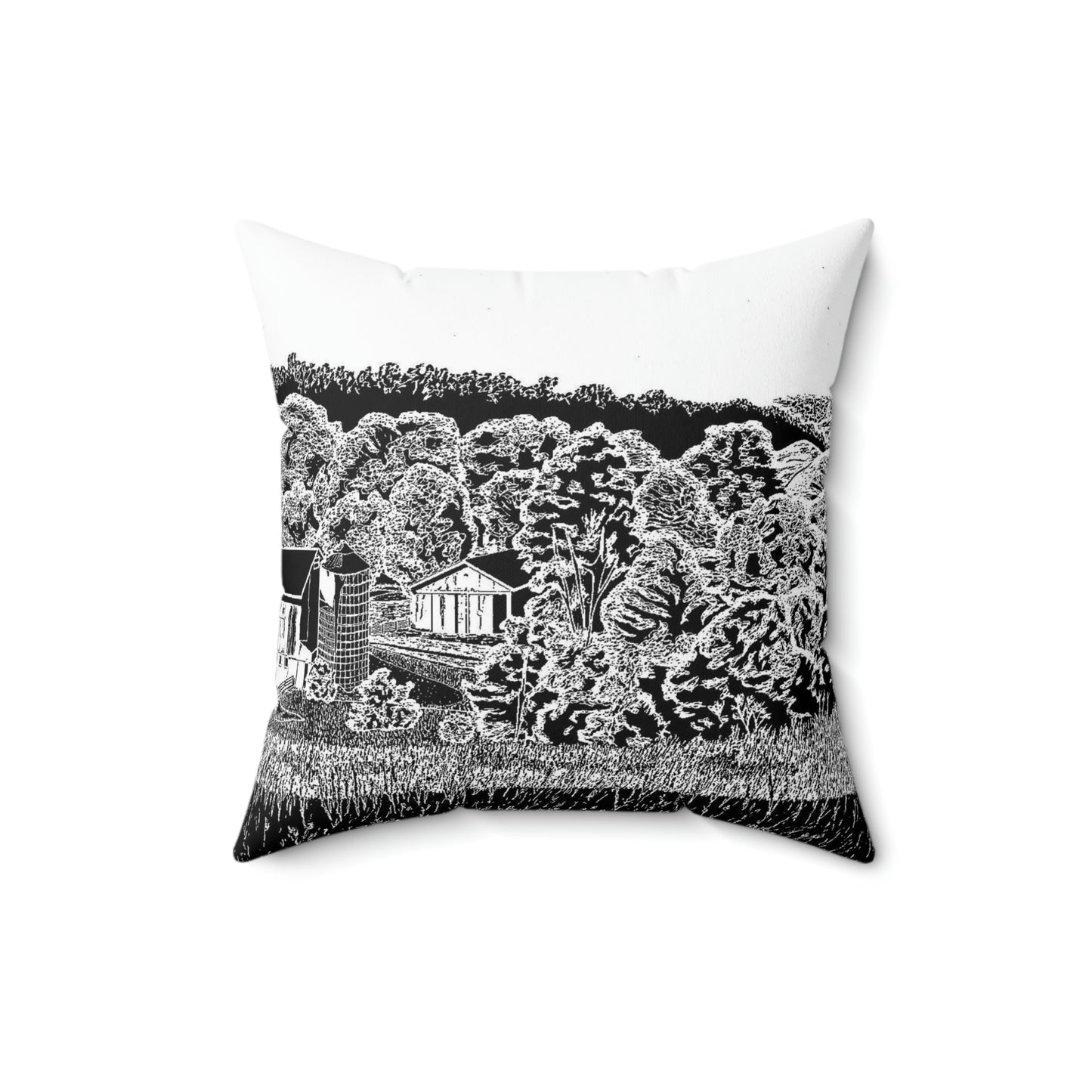IMPASS (REVERSE BLACK & WHITE) Spun Polyester Square Pillow