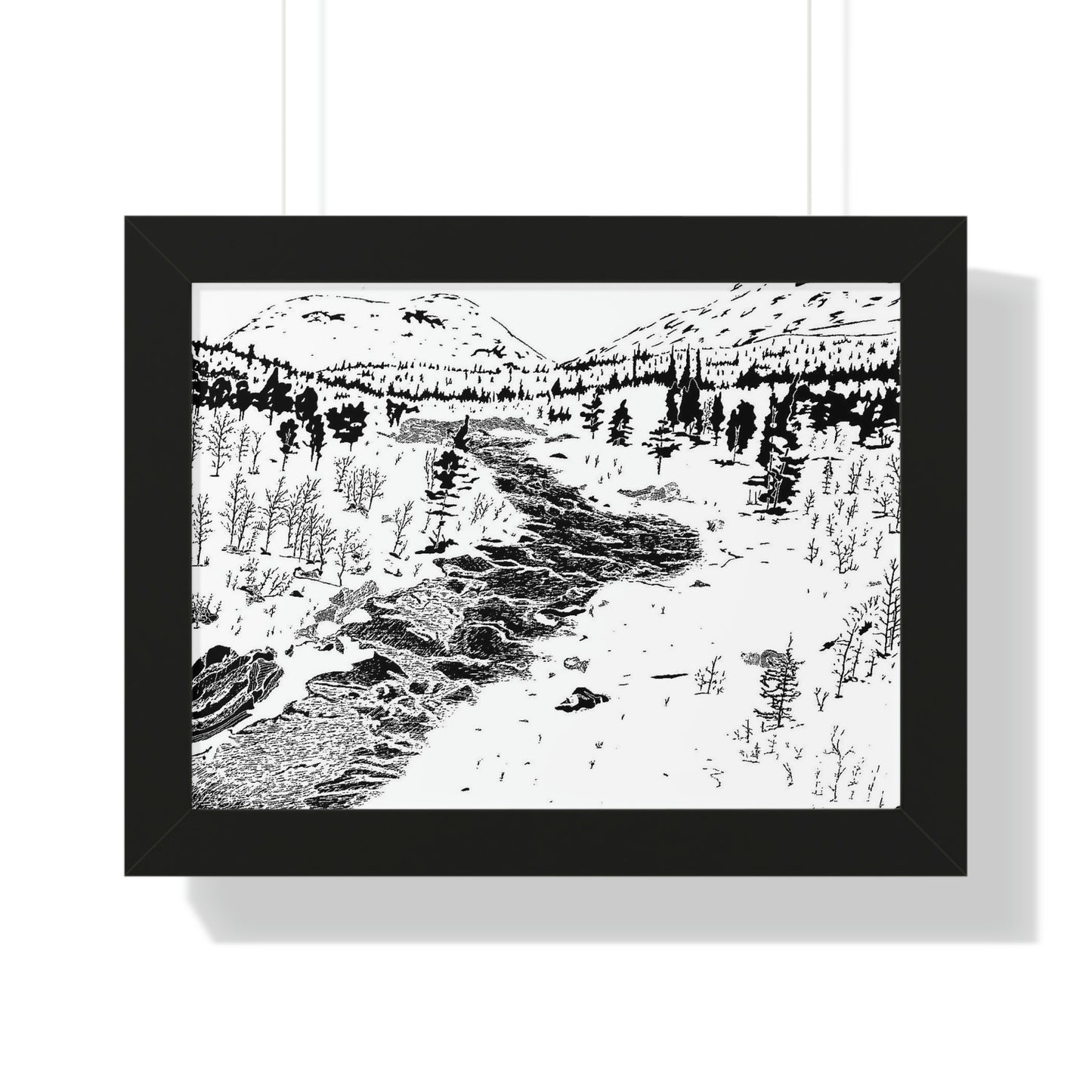 WONDERLUST (REVERSE BLACK & WHITE) Framed Horizontal Poster