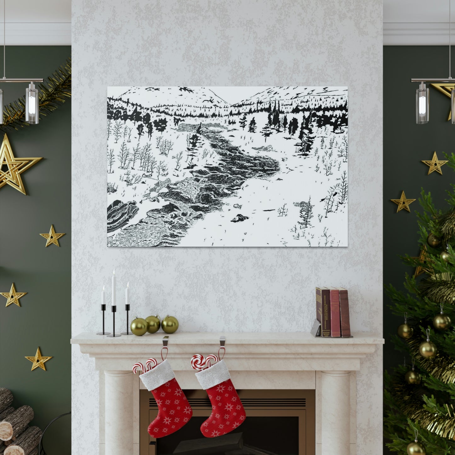 WONDERLUST Reversed Black & White Canvas Gallery Wraps