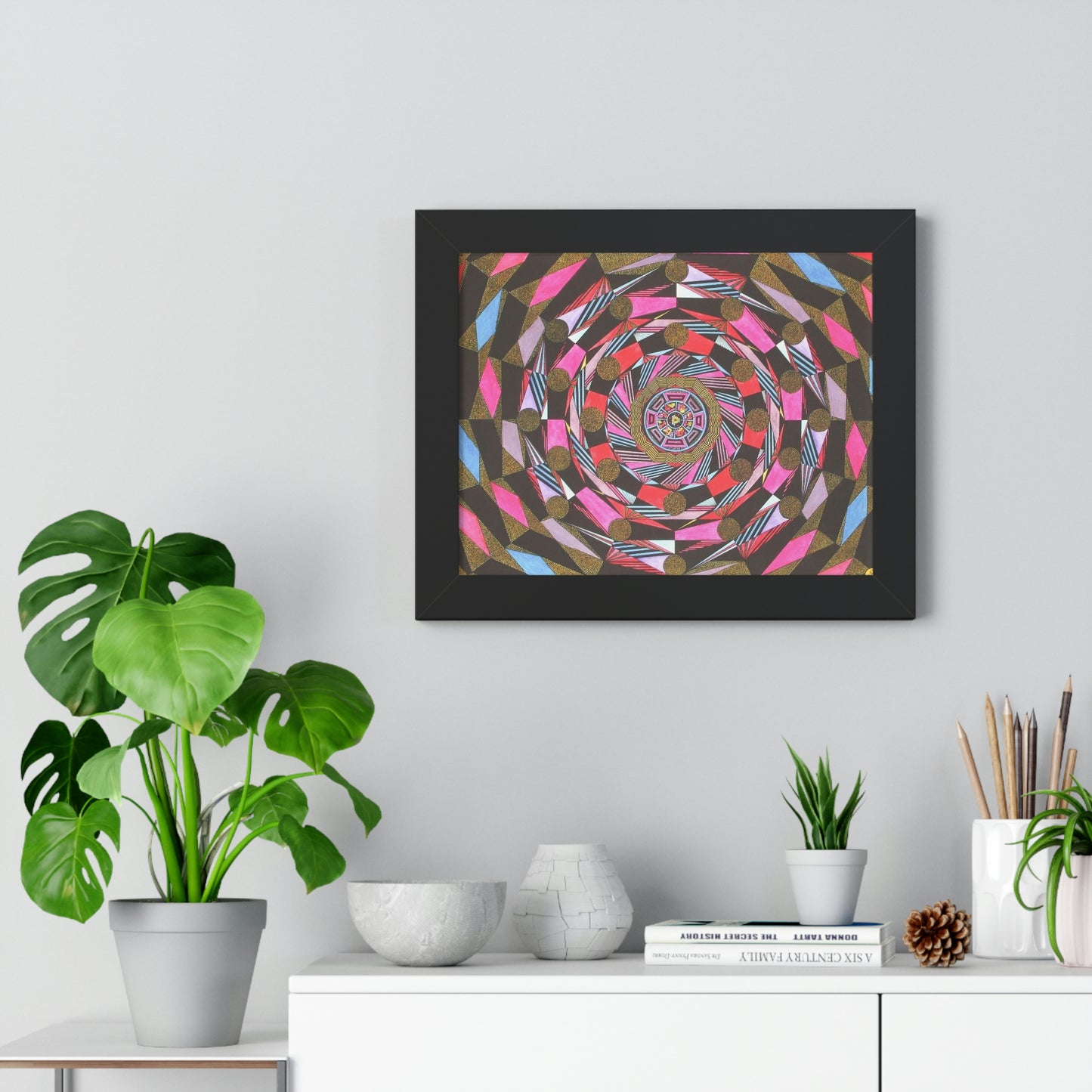 THE ABSTRACT COLONNADE Framed Horizontal Poster