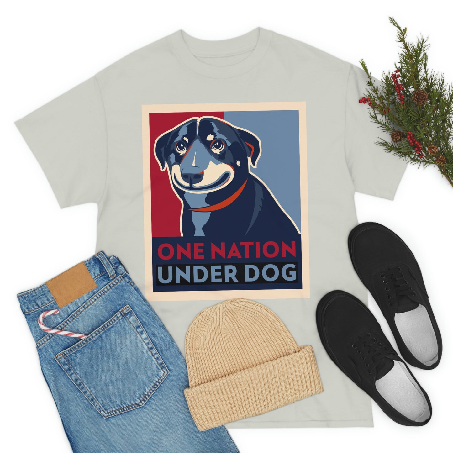 ONE NATION UNDER DOG Unisex Heavy Cotton Tee