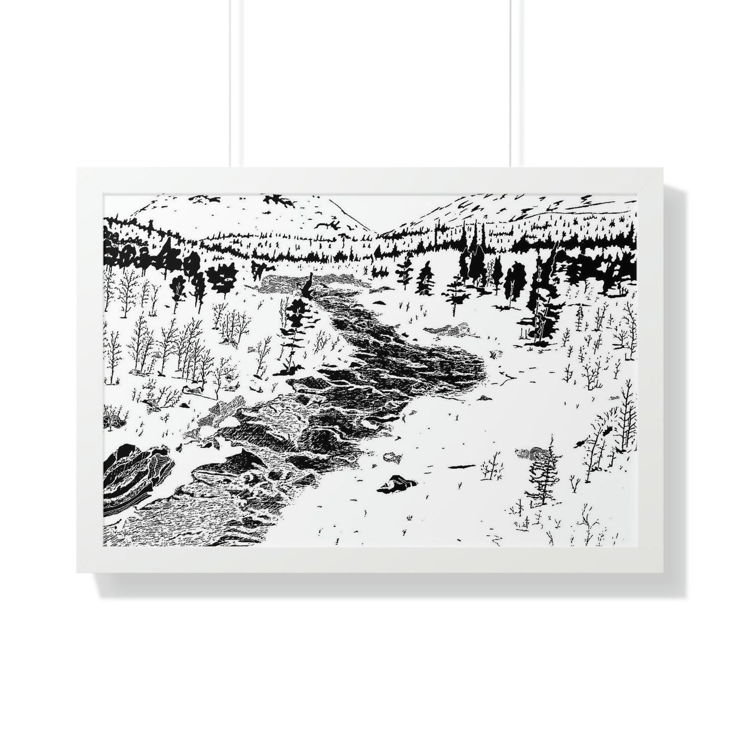 WONDERLUST (REVERSE BLACK & WHITE) Framed Horizontal Poster