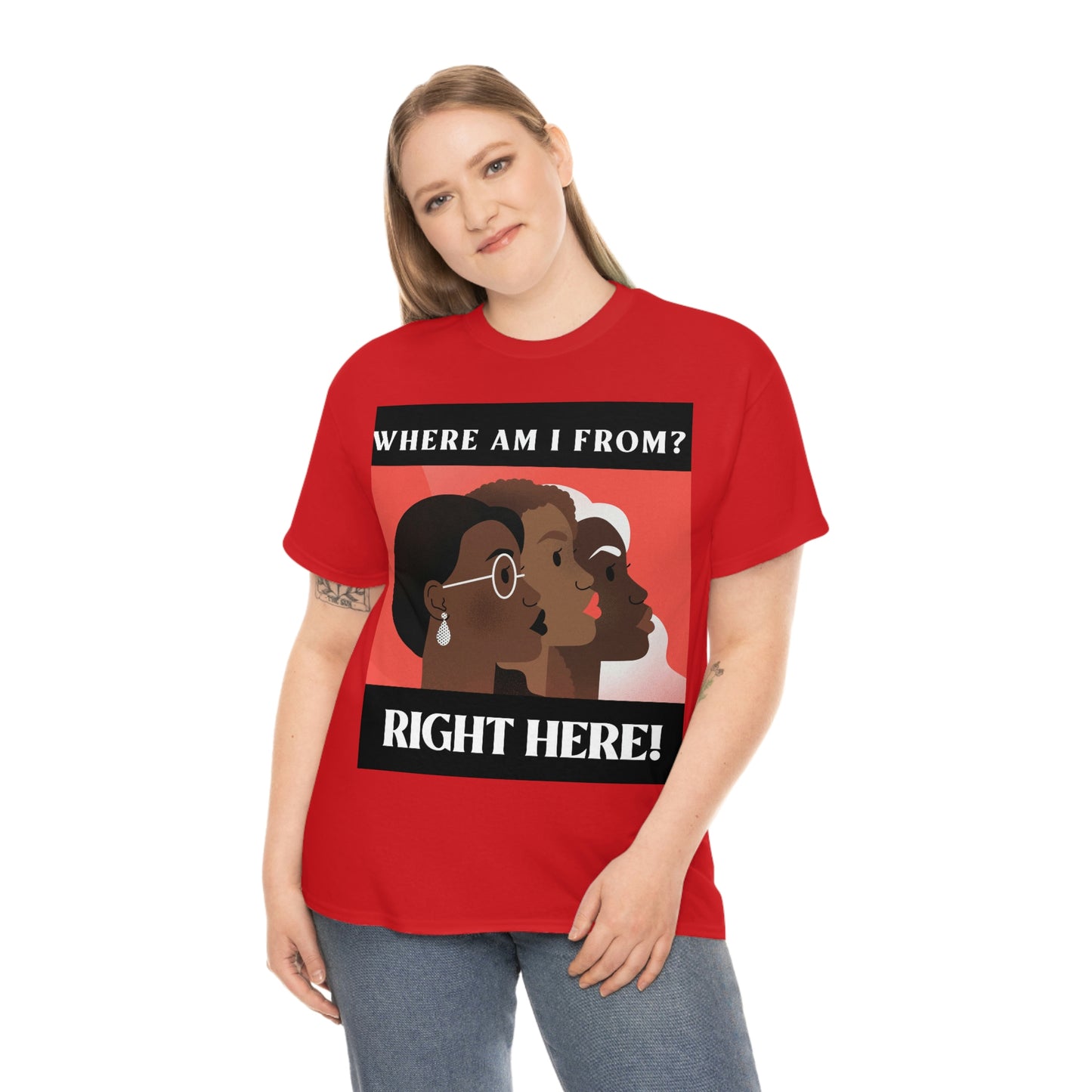 WHERE AM I FROM? Unisex Heavy Cotton Tee