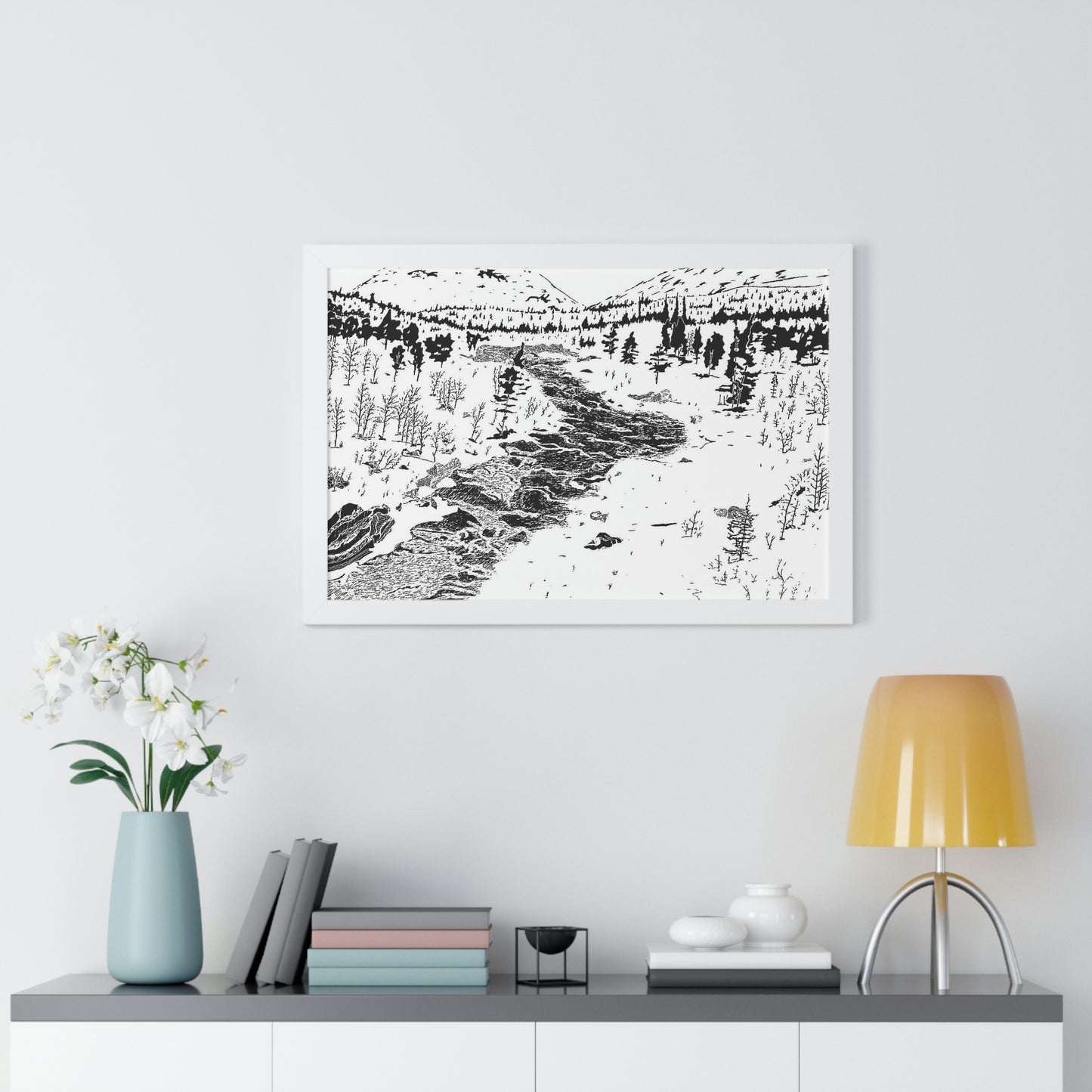 WONDERLUST (REVERSE BLACK & WHITE) Framed Horizontal Poster