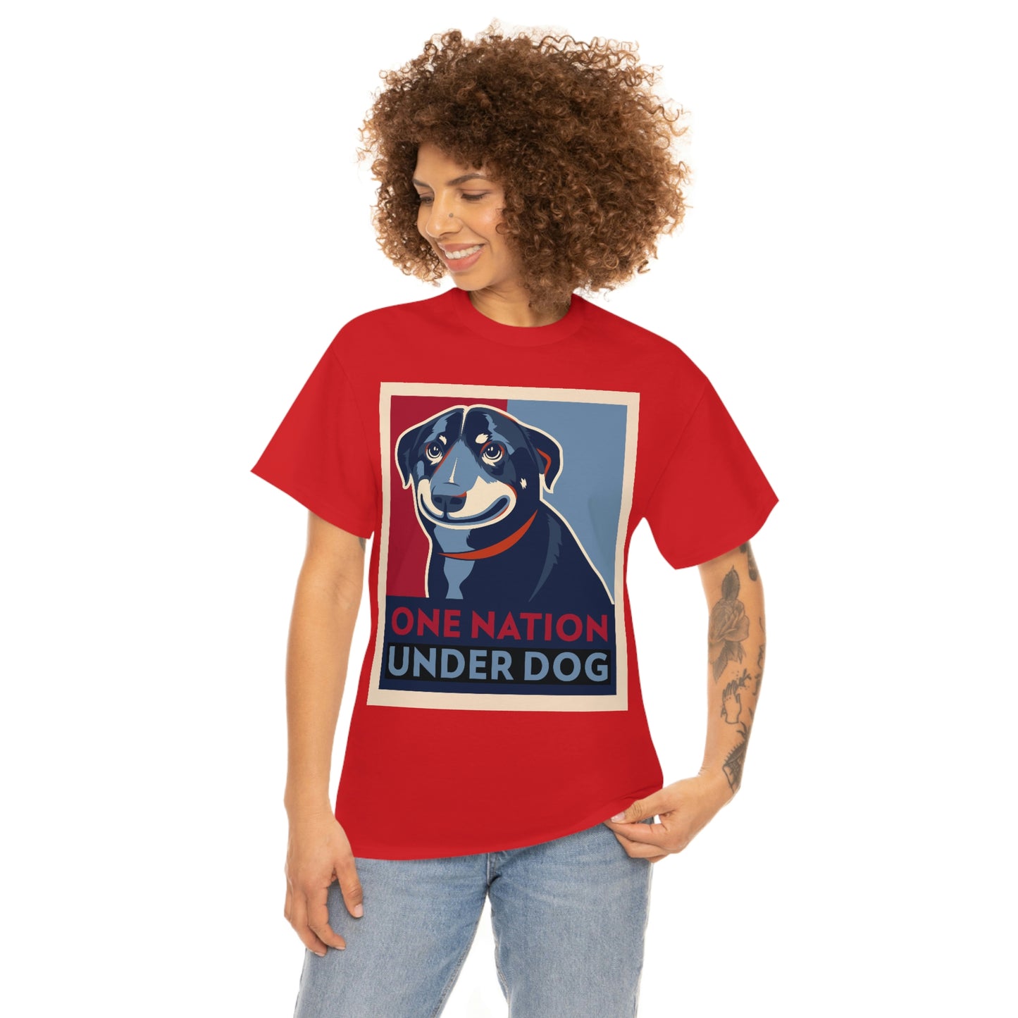 ONE NATION UNDER DOG Unisex Heavy Cotton Tee