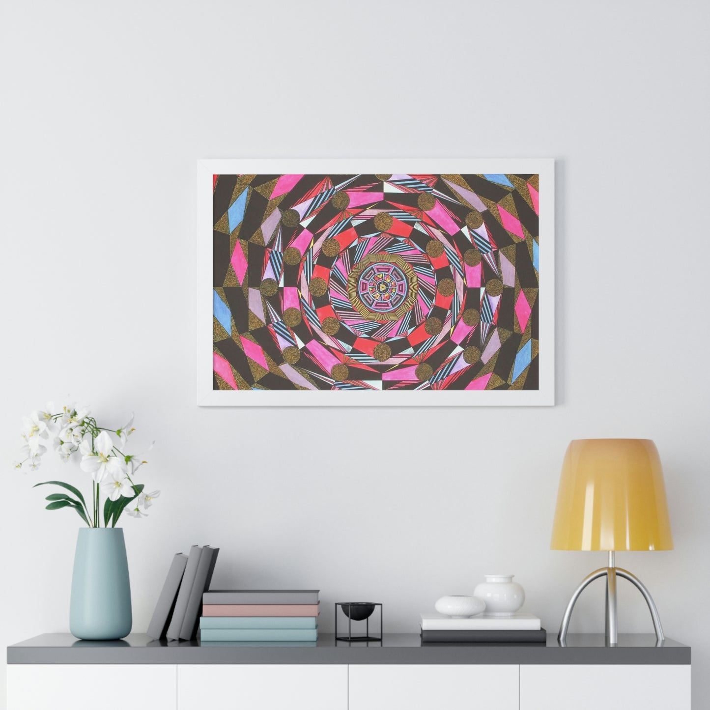 THE ABSTRACT COLONNADE Framed Horizontal Poster