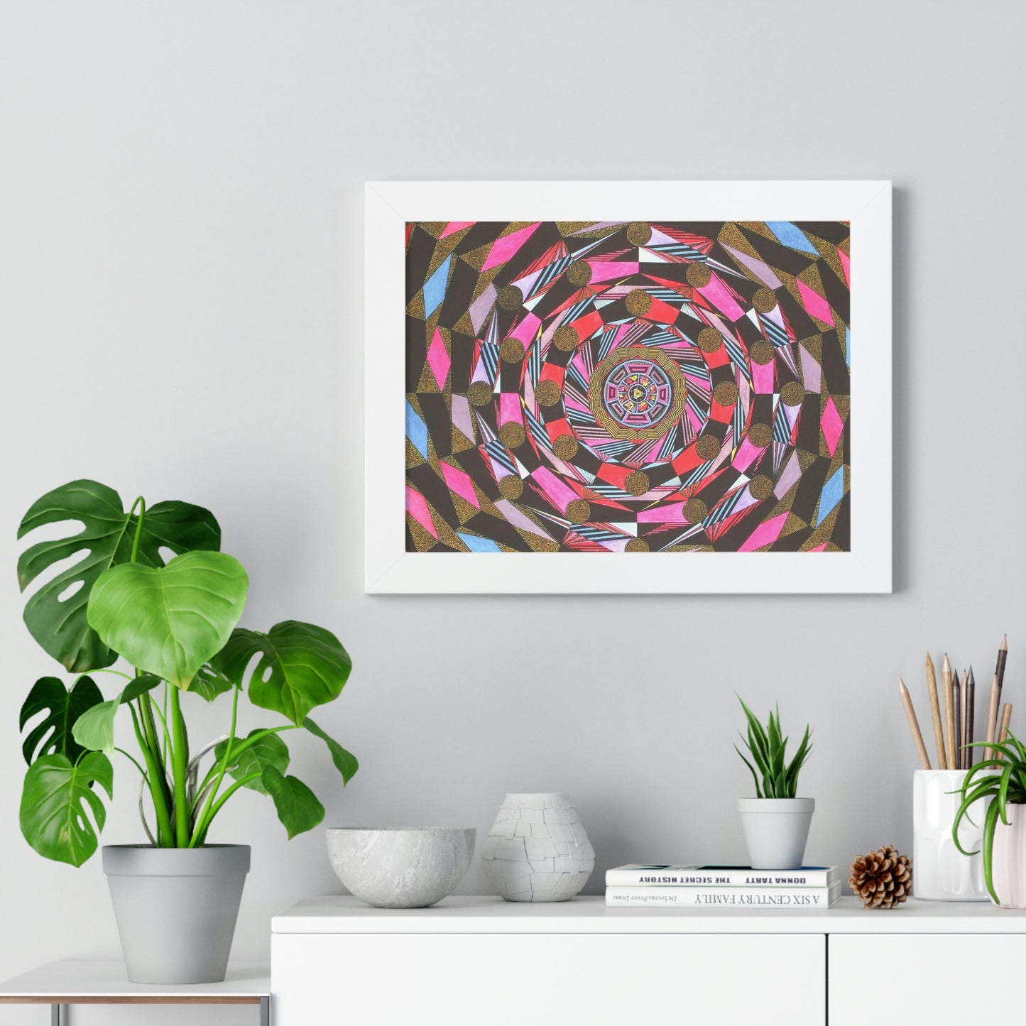 THE ABSTRACT COLONNADE Framed Horizontal Poster