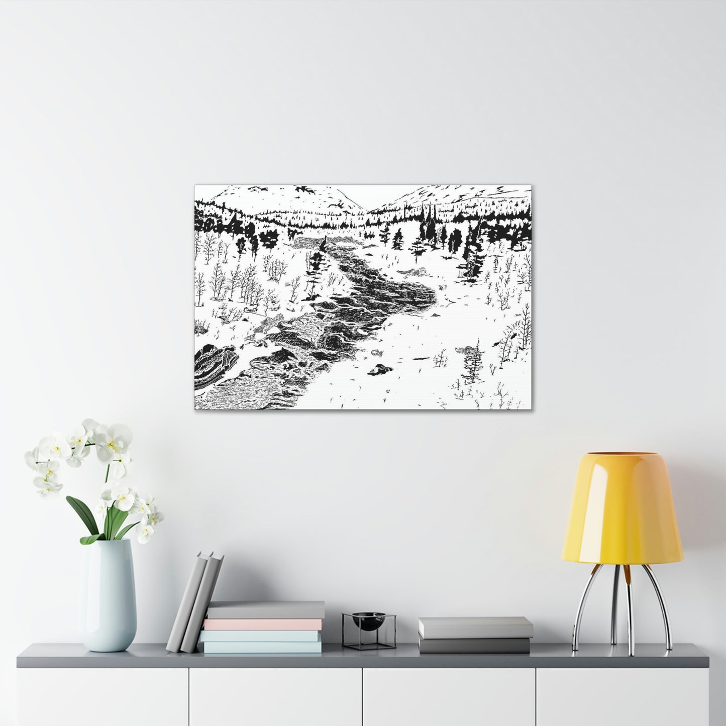 WONDERLUST Reversed Black & White Canvas Gallery Wraps