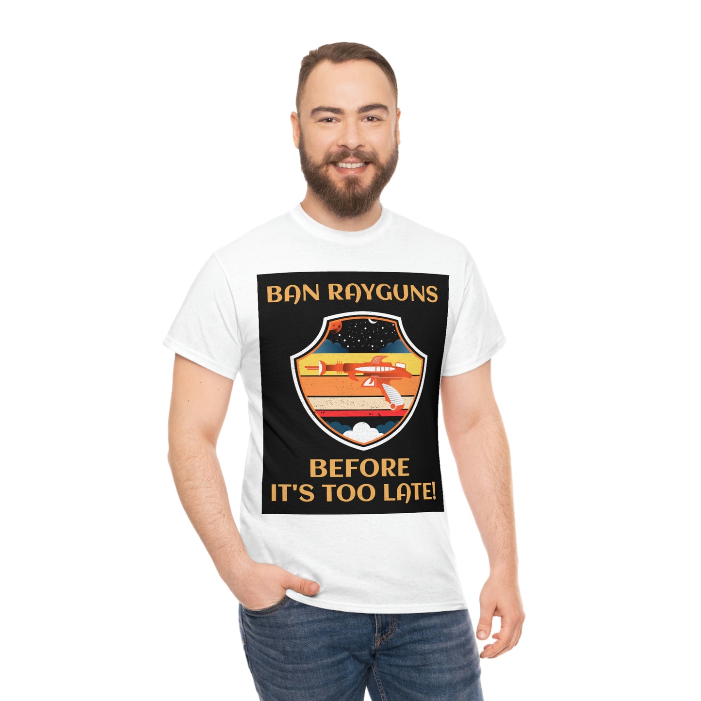 BAN RAYGUNS Unisex Heavy Cotton Tee