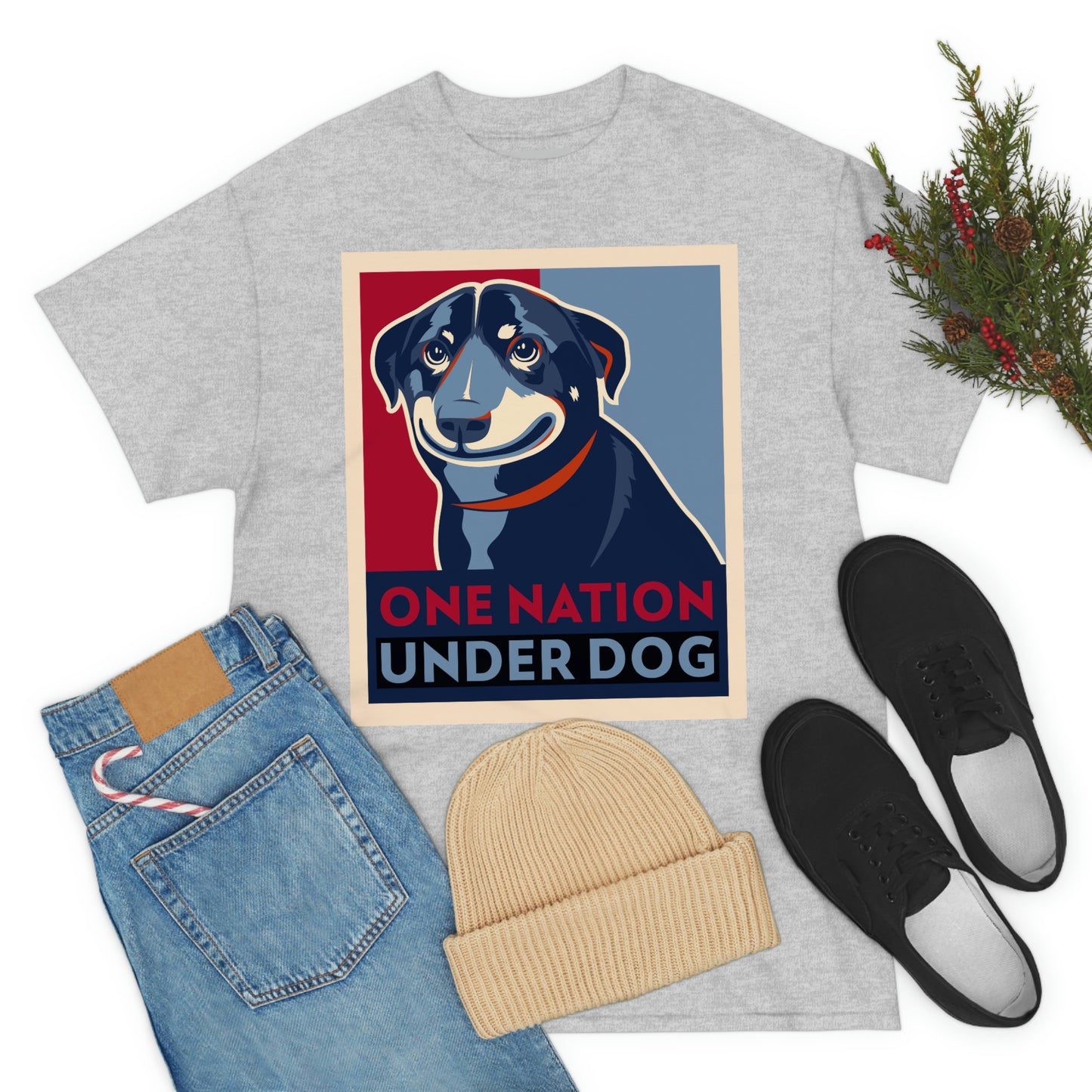 ONE NATION UNDER DOG Unisex Heavy Cotton Tee