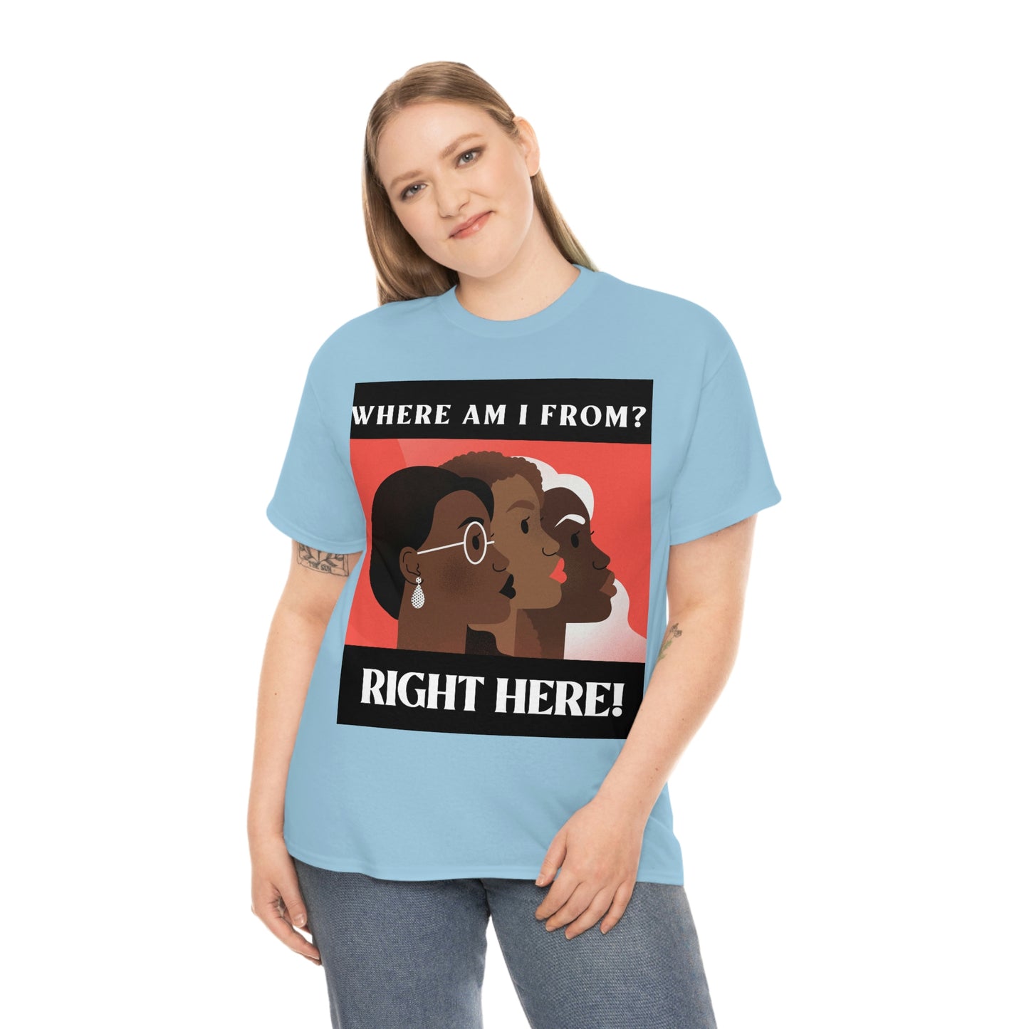WHERE AM I FROM? Unisex Heavy Cotton Tee