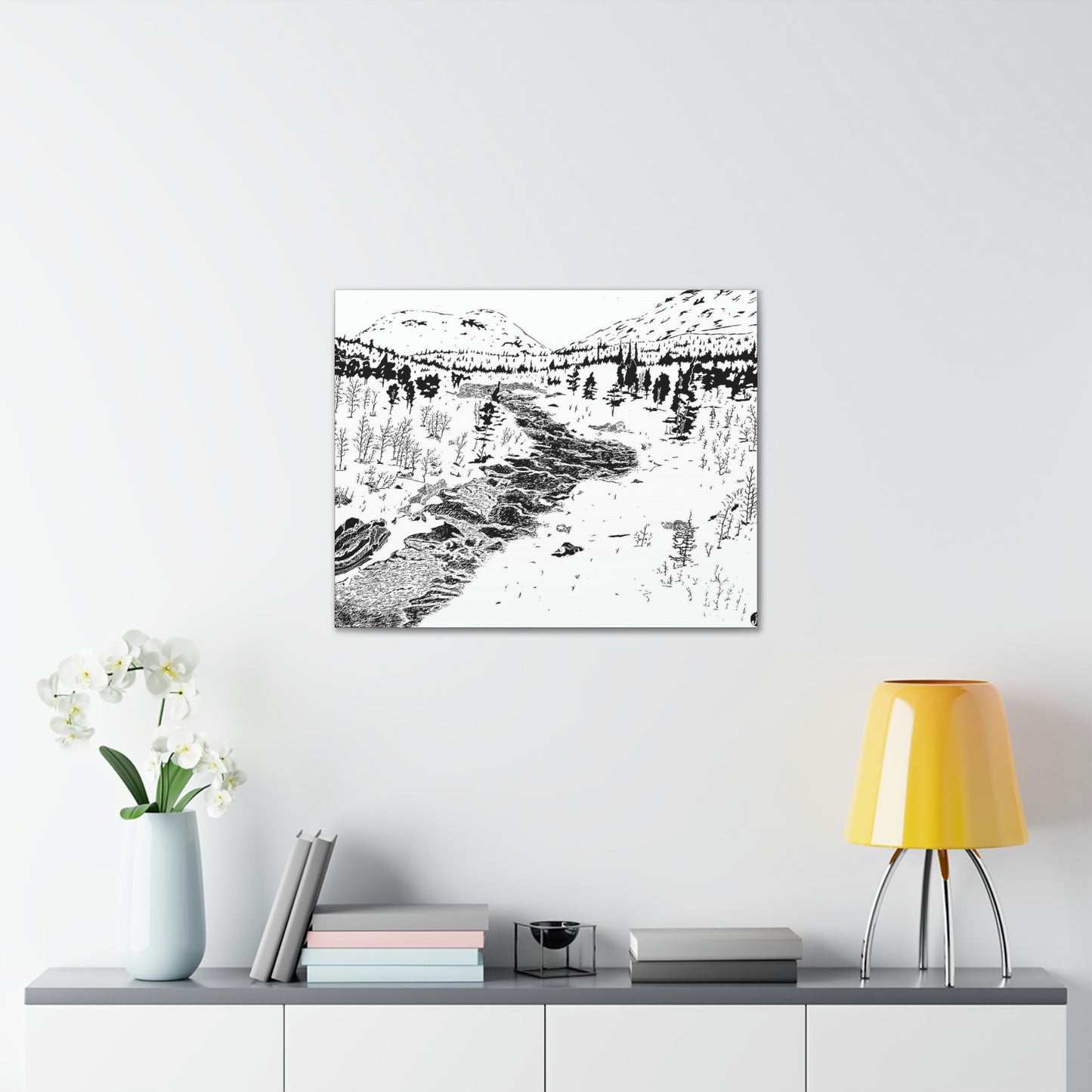 WONDERLUST Reversed Black & White Canvas Gallery Wraps