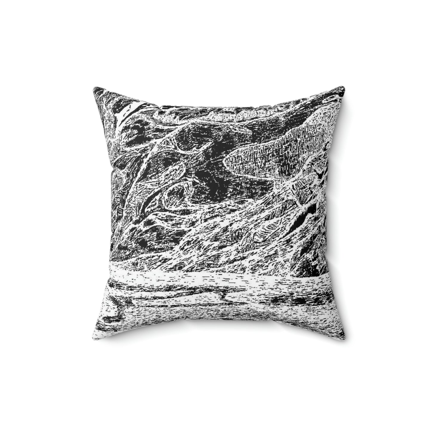 LAKE GUDVAGAN (REVERSE BLACK & WHITE) Spun Polyester Square Pillow