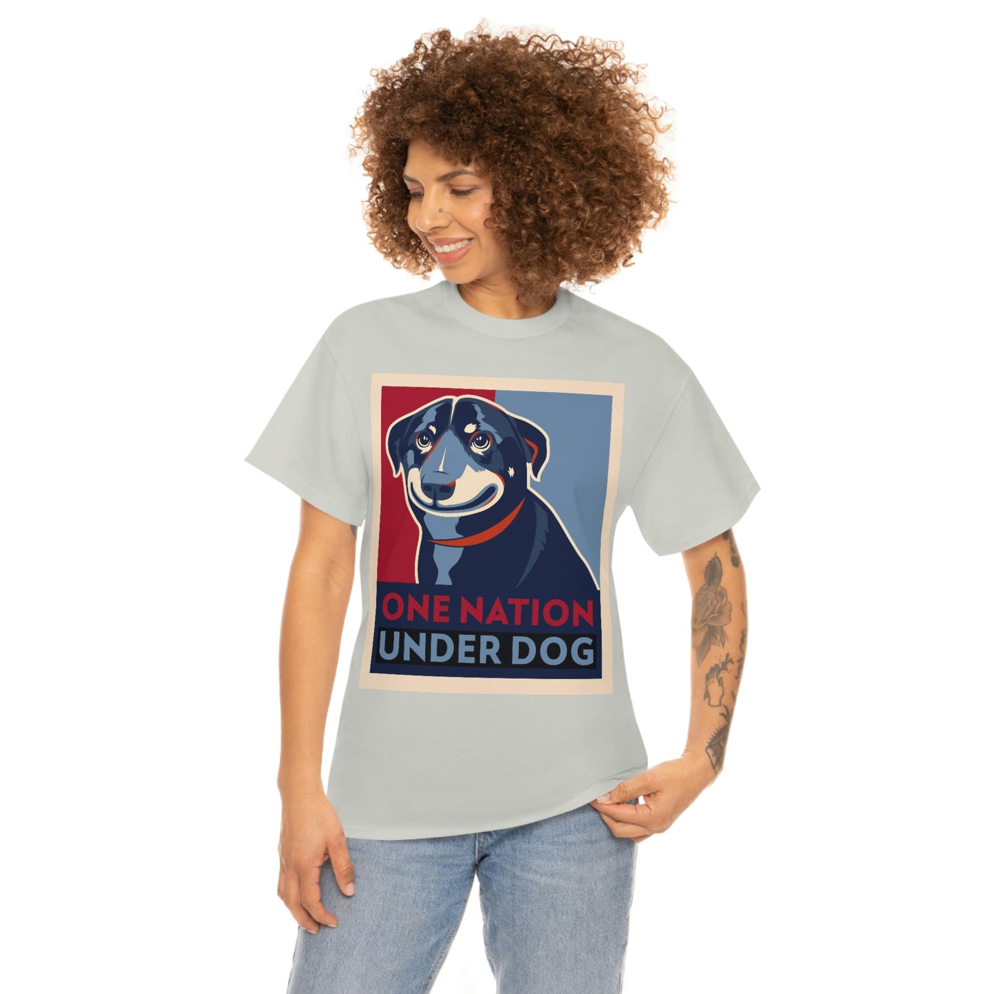 ONE NATION UNDER DOG Unisex Heavy Cotton Tee