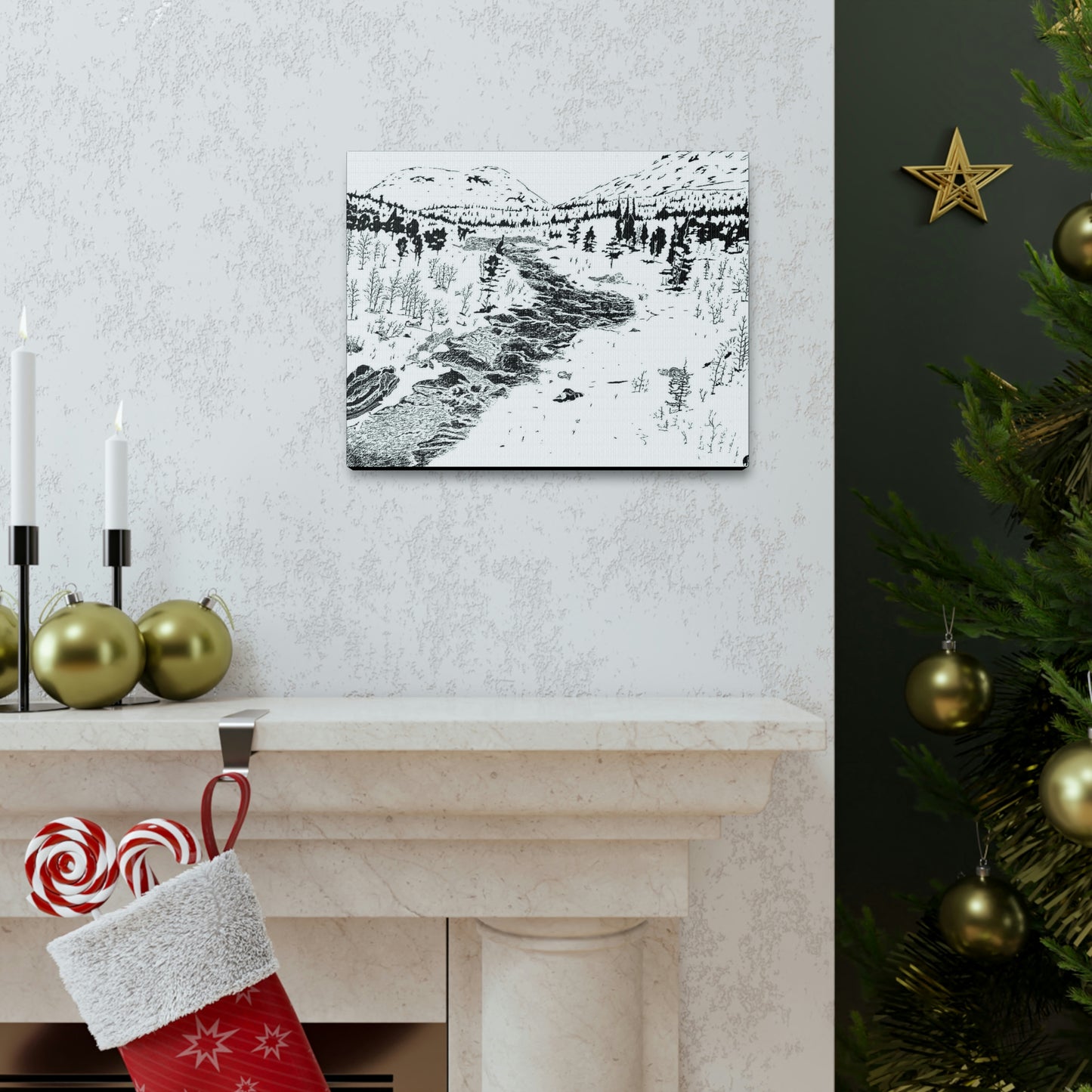 WONDERLUST Reversed Black & White Canvas Gallery Wraps