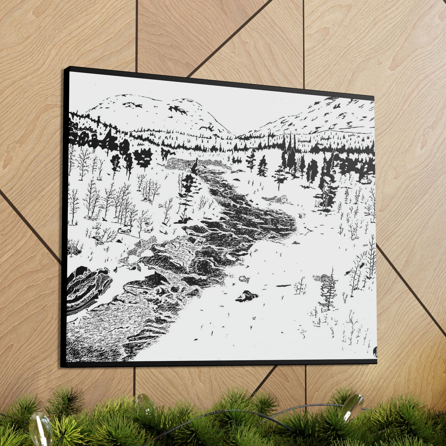 WONDERLUST Reversed Black & White Canvas Gallery Wraps