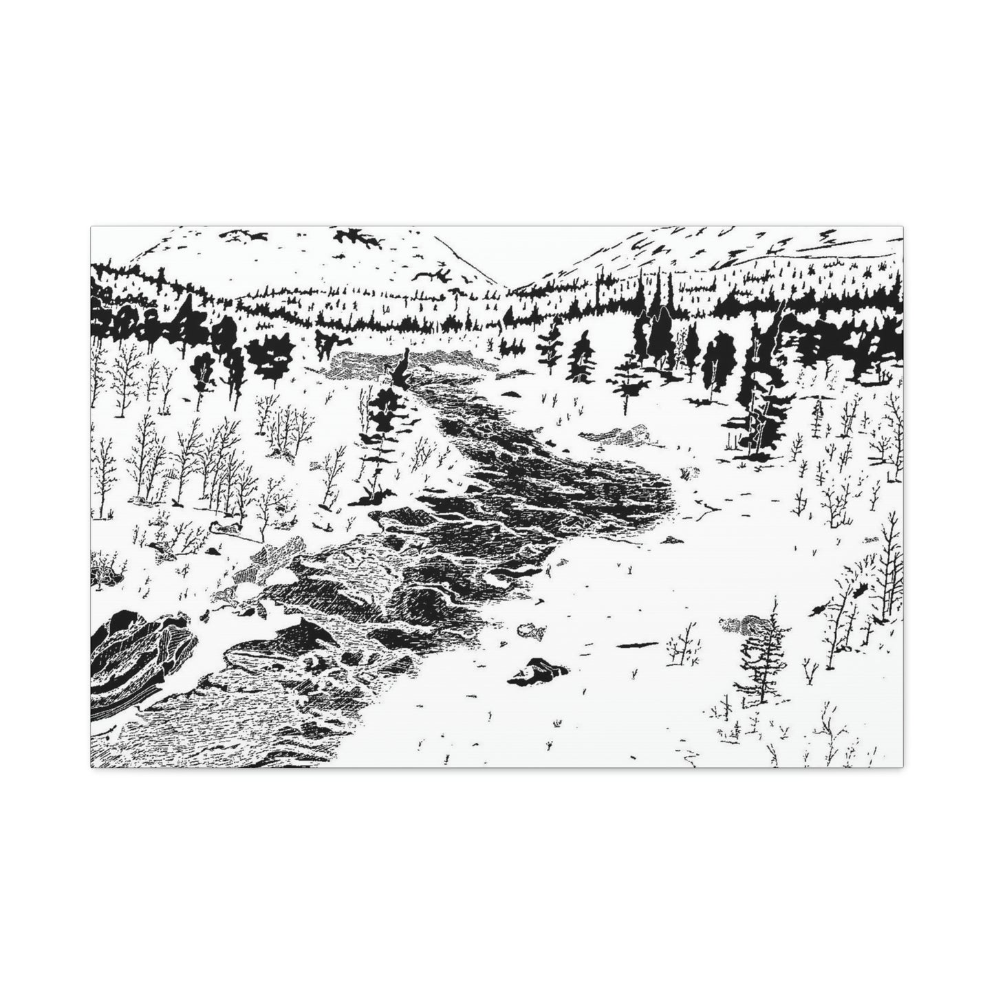 WONDERLUST Reversed Black & White Canvas Gallery Wraps