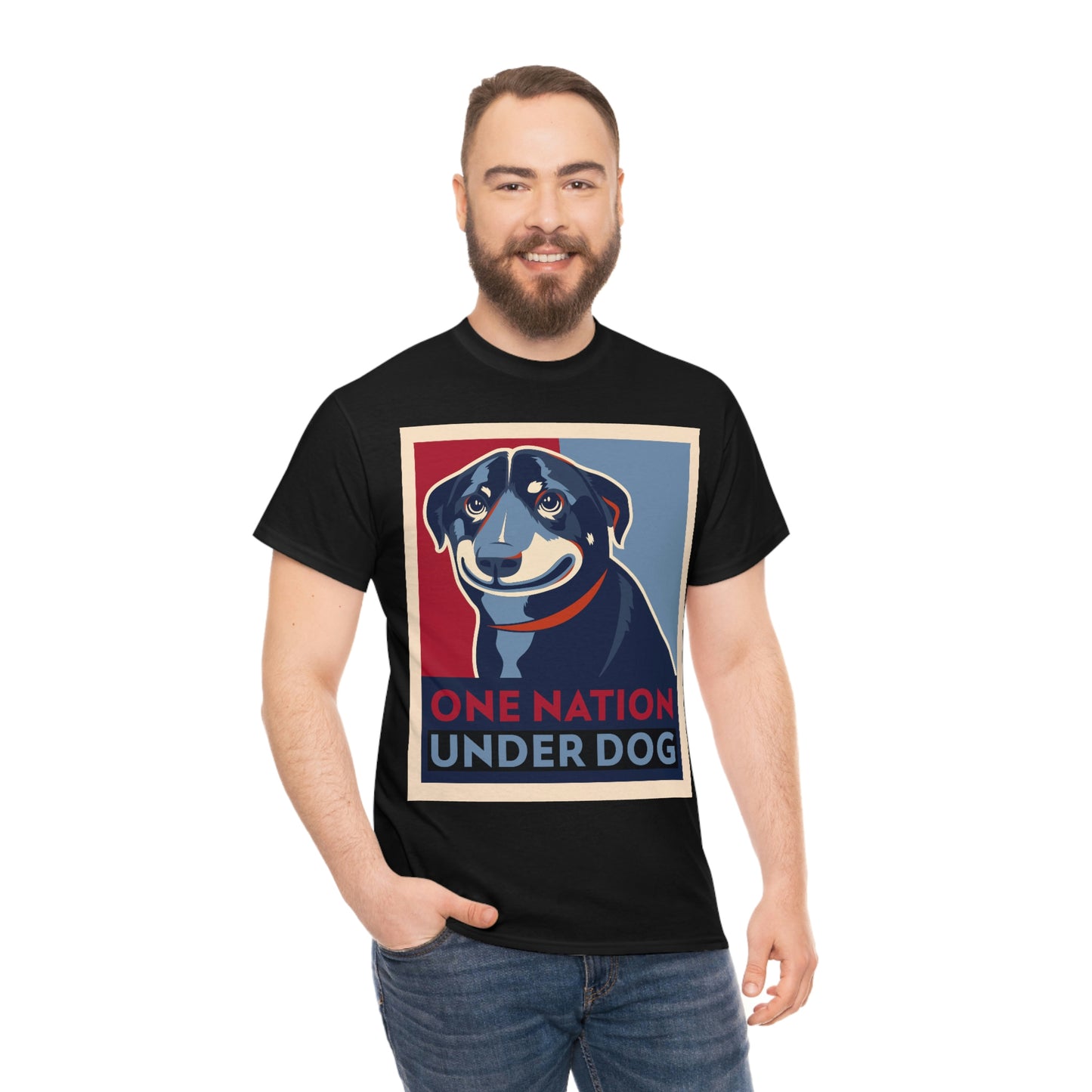 ONE NATION UNDER DOG Unisex Heavy Cotton Tee