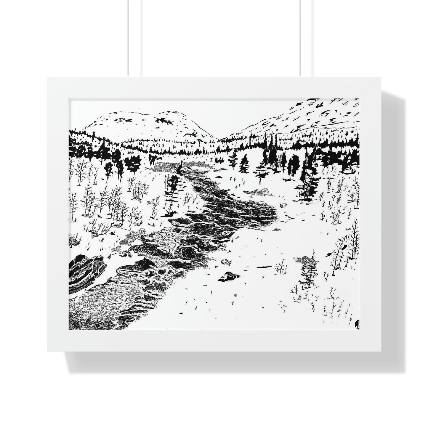 WONDERLUST (REVERSE BLACK & WHITE) Framed Horizontal Poster