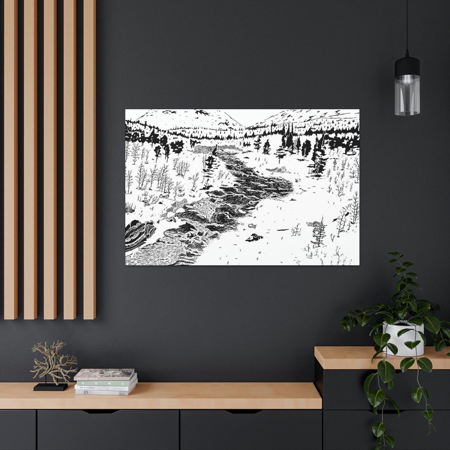 WONDERLUST Reversed Black & White Canvas Gallery Wraps