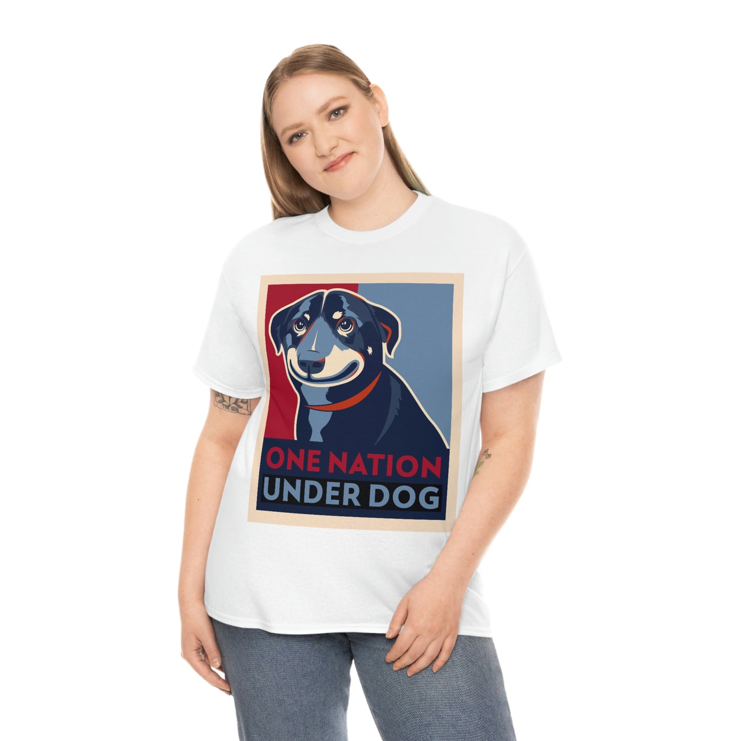 ONE NATION UNDER DOG Unisex Heavy Cotton Tee