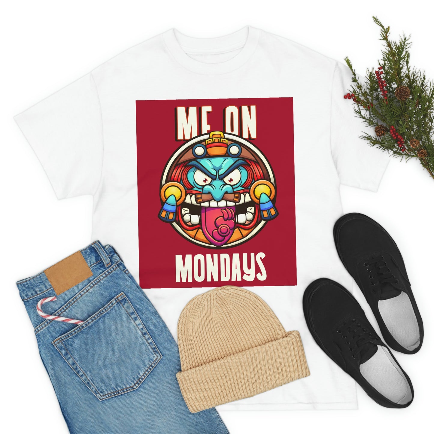 ME ON MONDAYS (RED) Unisex Heavy Cotton Tee