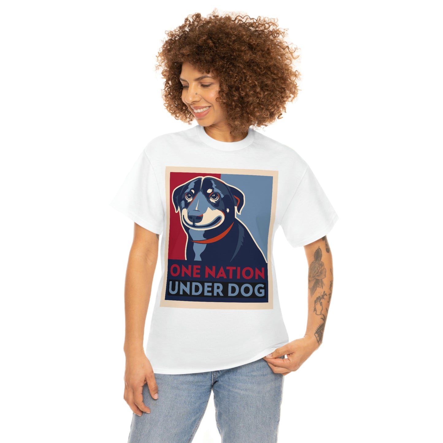 ONE NATION UNDER DOG Unisex Heavy Cotton Tee