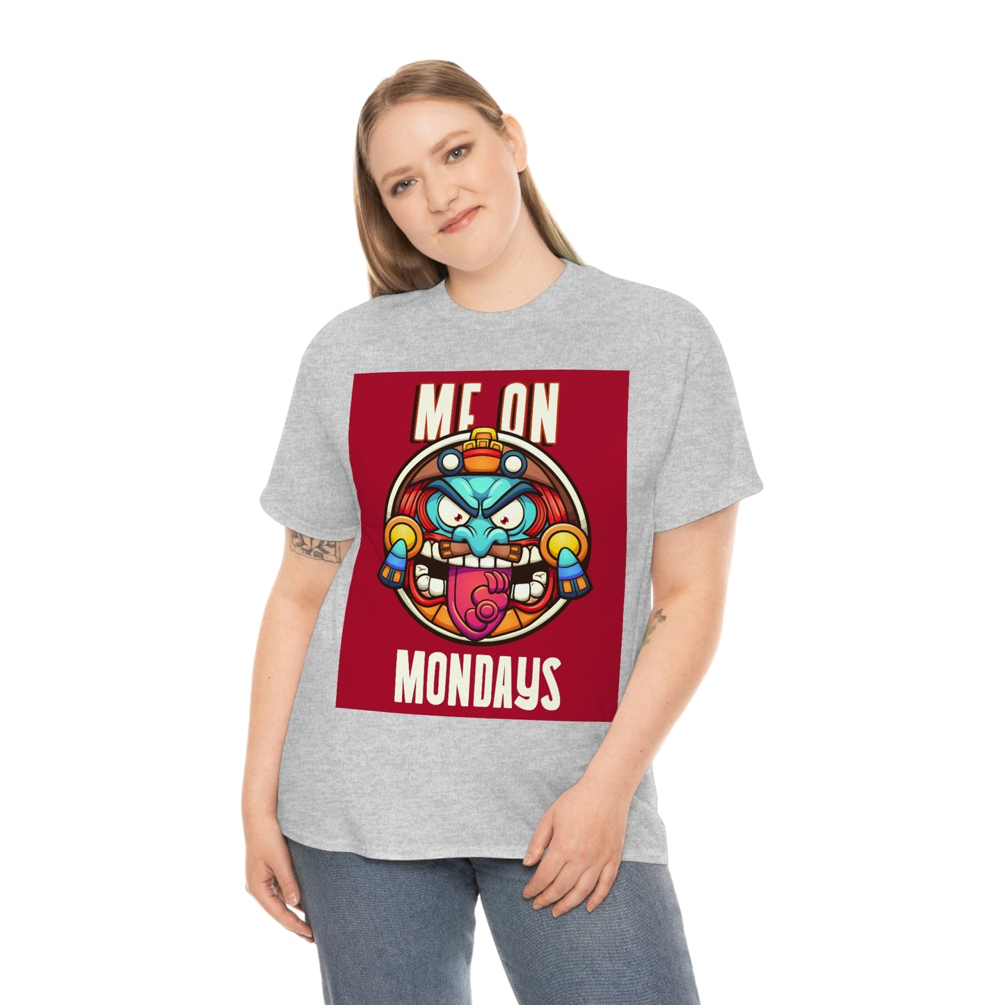 ME ON MONDAYS (RED) Unisex Heavy Cotton Tee