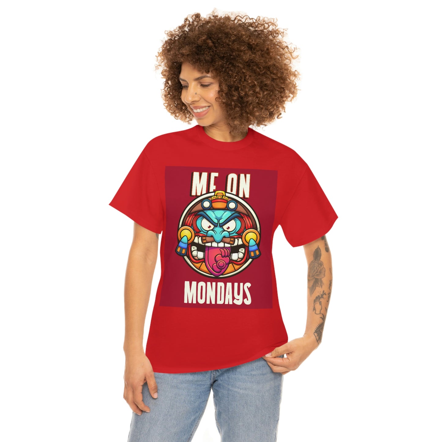 ME ON MONDAYS (RED) Unisex Heavy Cotton Tee