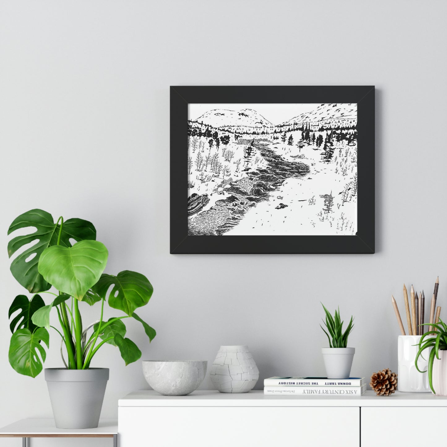 WONDERLUST (REVERSE BLACK & WHITE) Framed Horizontal Poster