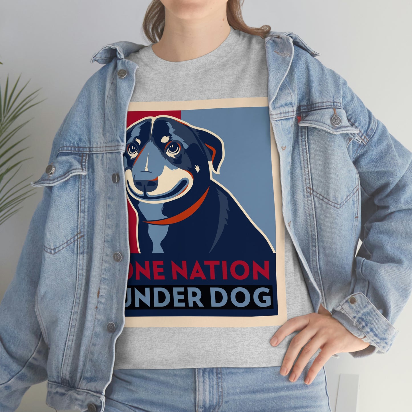 ONE NATION UNDER DOG Unisex Heavy Cotton Tee
