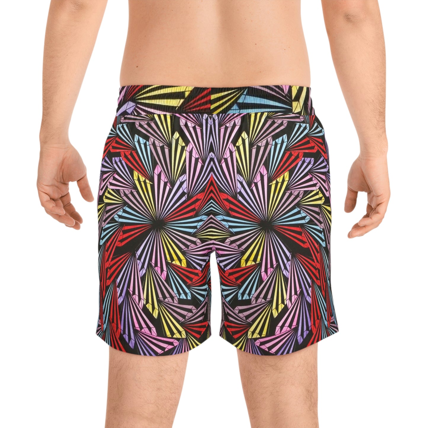 PINWHEEL Men's Mid-Length Swim Shorts (AOP)