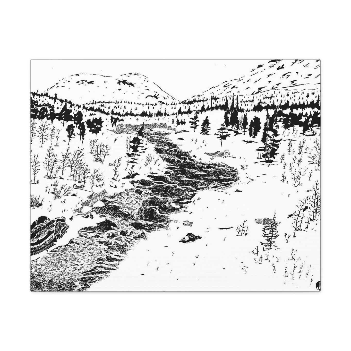 WONDERLUST Reversed Black & White Canvas Gallery Wraps