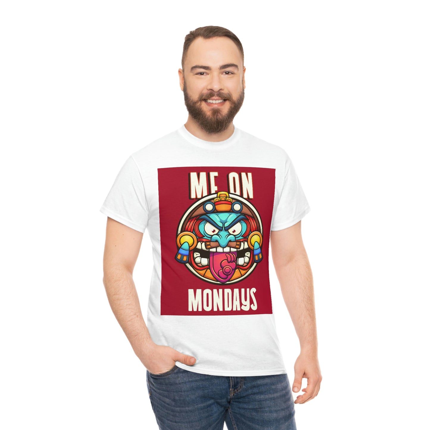 ME ON MONDAYS (RED) Unisex Heavy Cotton Tee