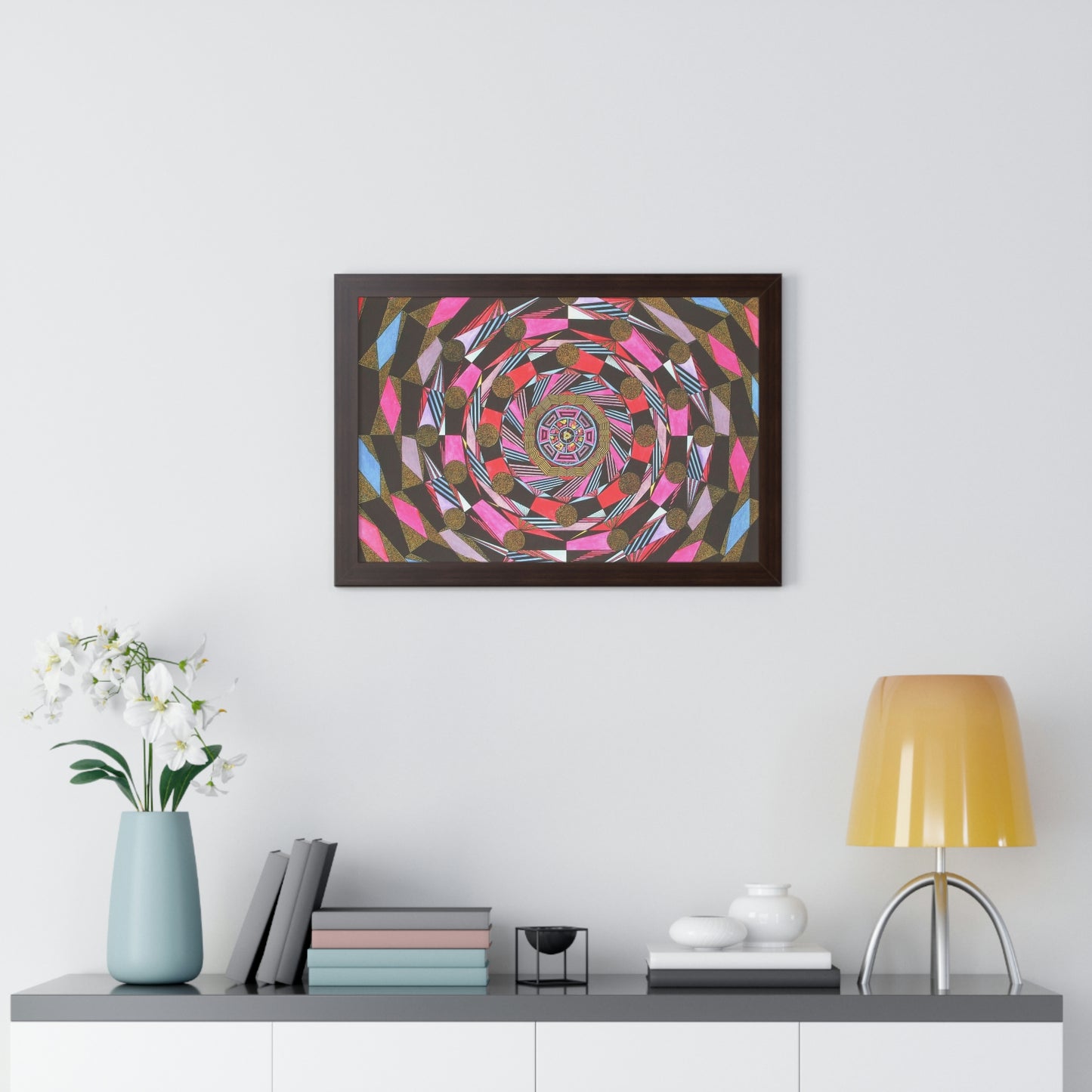 THE ABSTRACT COLONNADE Framed Horizontal Poster
