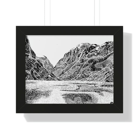 LAKE GUDVAGAN (REVERSE BLACK & WHITE) Framed Horizontal Poster