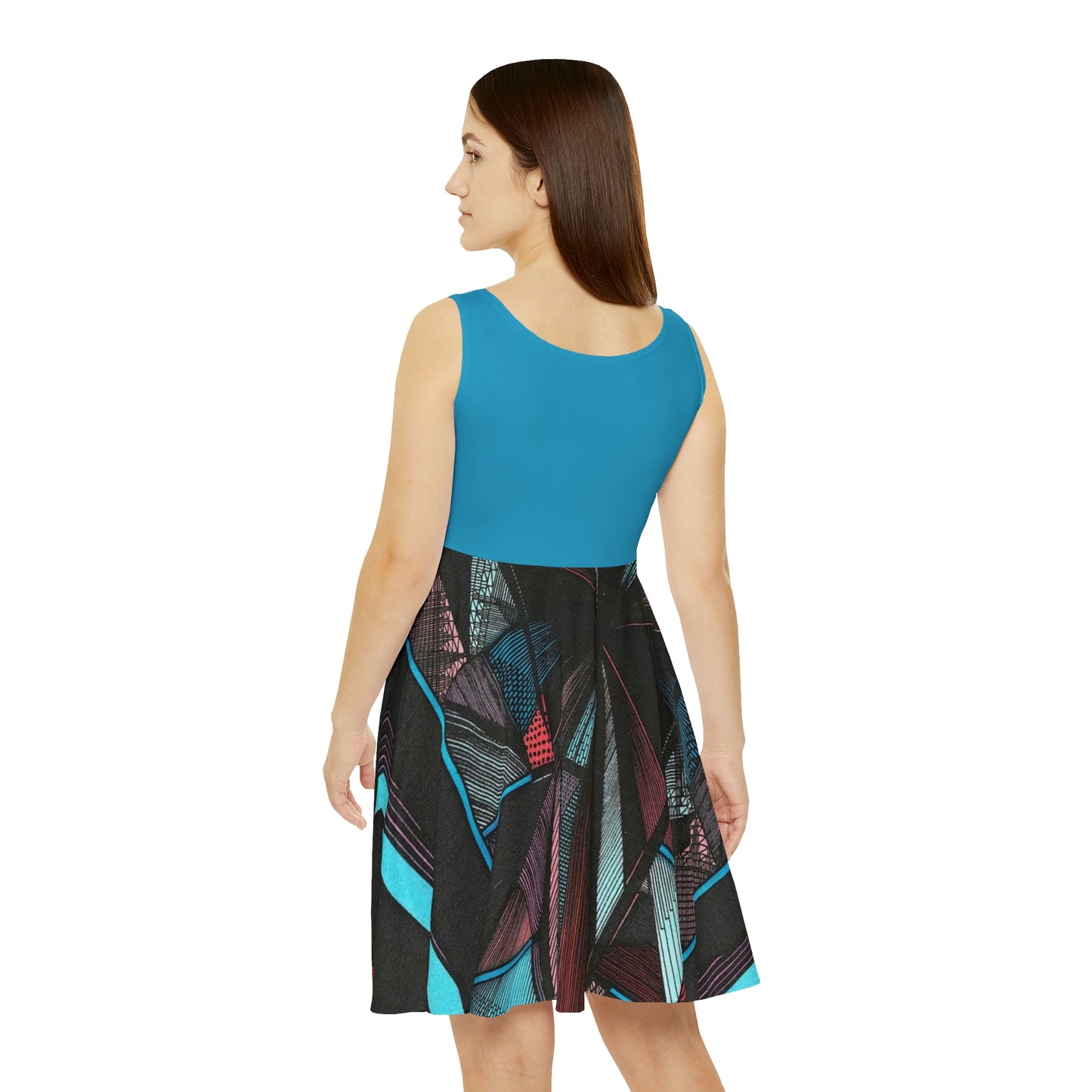 TURQUOISE DUO MEGALOPOLIS Women's Skater Dress
