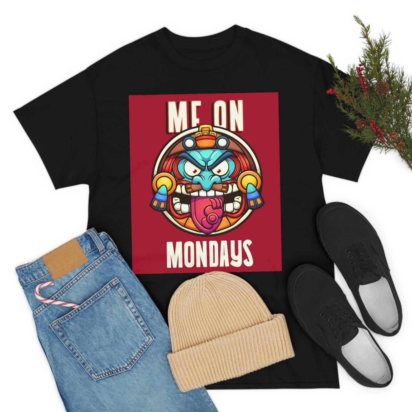 ME ON MONDAYS (RED) Unisex Heavy Cotton Tee