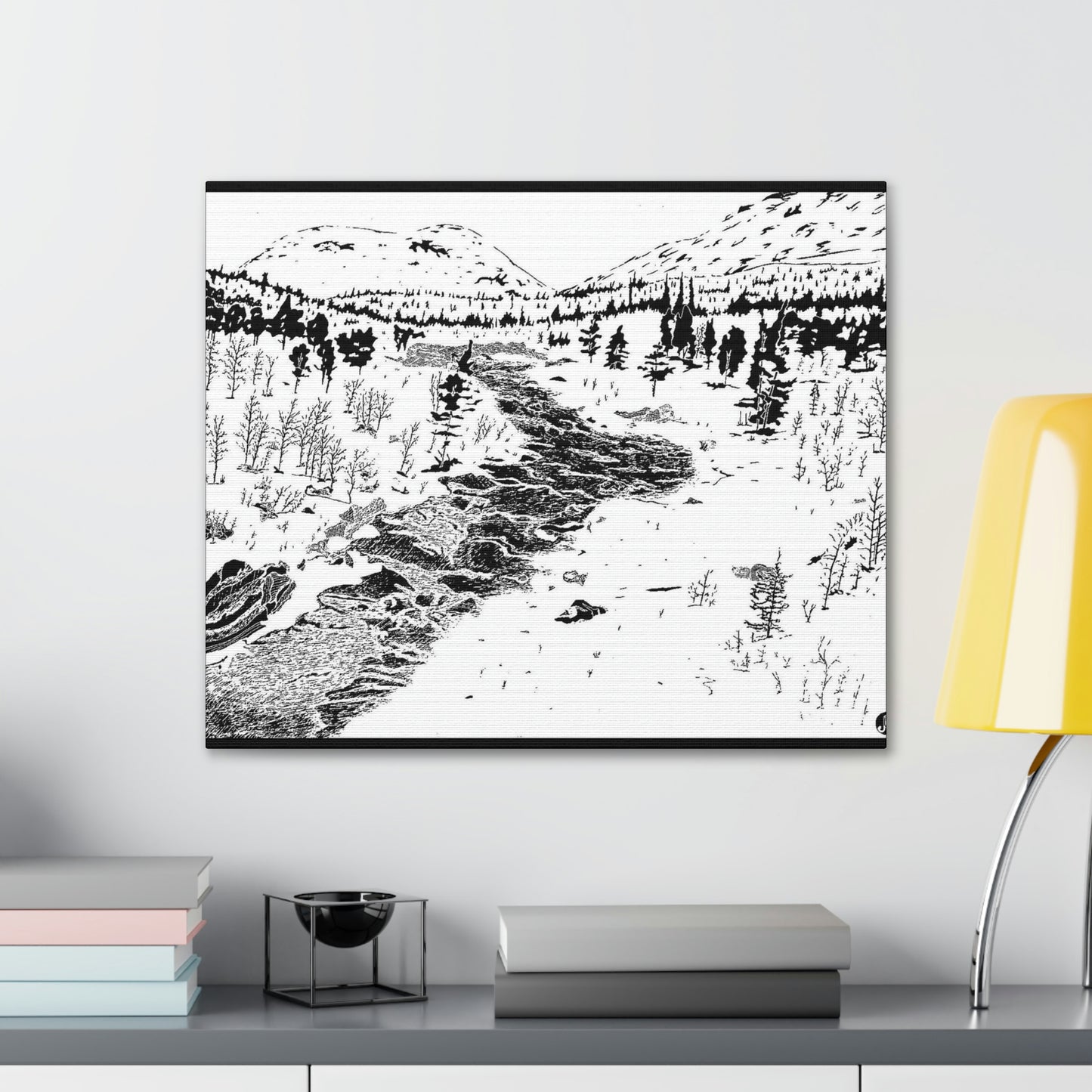 WONDERLUST Reversed Black & White Canvas Gallery Wraps