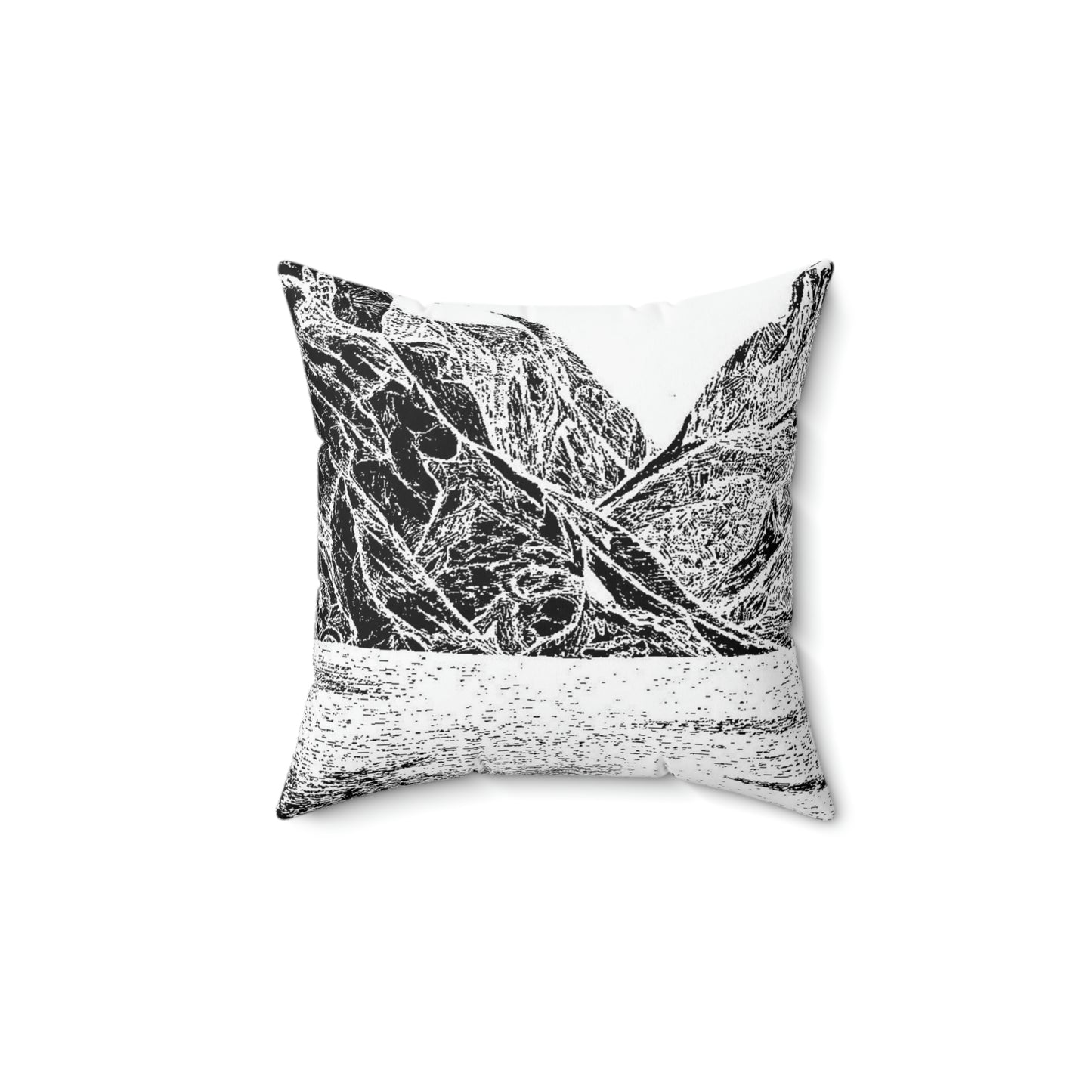 LAKE GUDVAGAN (REVERSE BLACK & WHITE) Spun Polyester Square Pillow