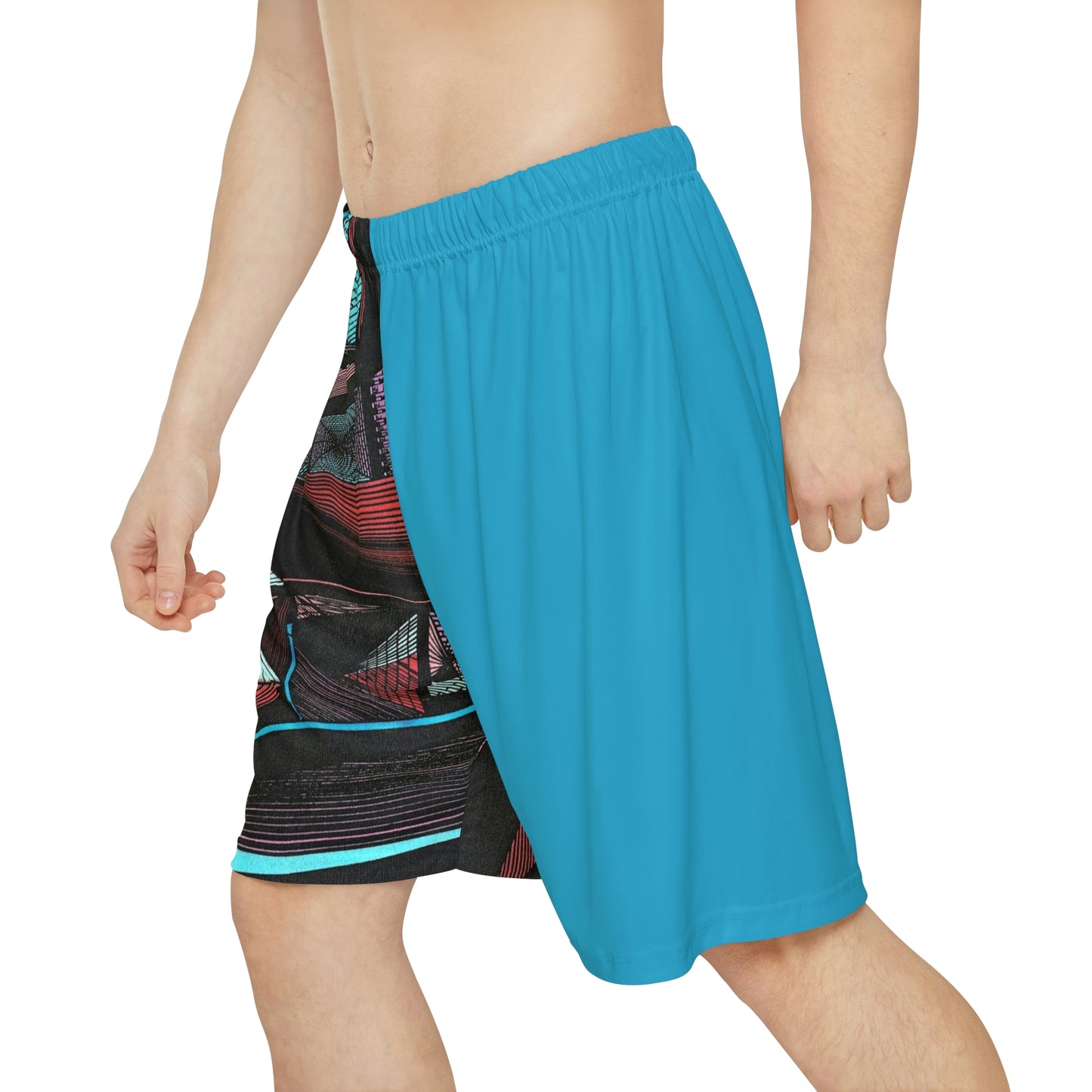 TURQUOISE DUO MEGALOPOLIS Men’s Sports Shorts (does not have pockets)