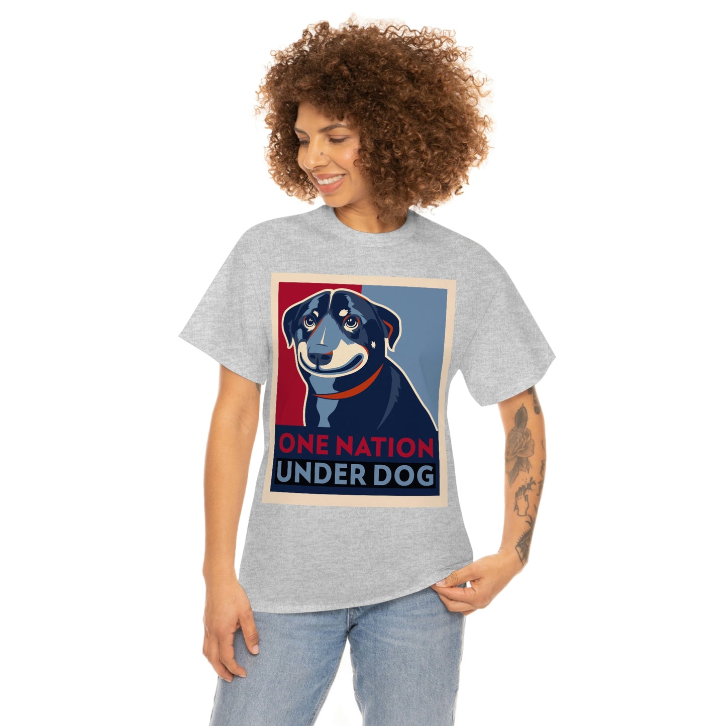 ONE NATION UNDER DOG Unisex Heavy Cotton Tee