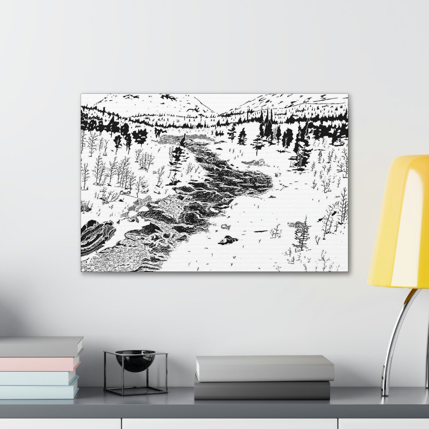 WONDERLUST Reversed Black & White Canvas Gallery Wraps