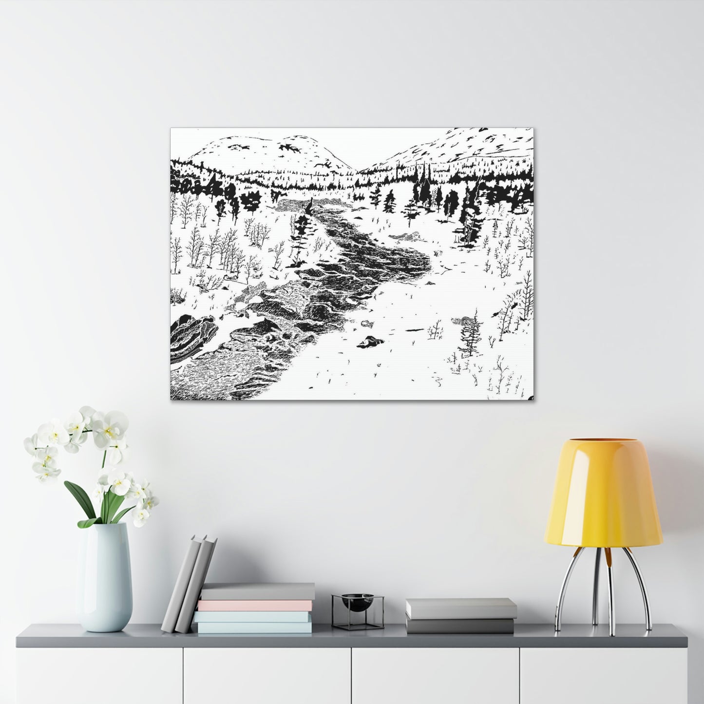 WONDERLUST Reversed Black & White Canvas Gallery Wraps
